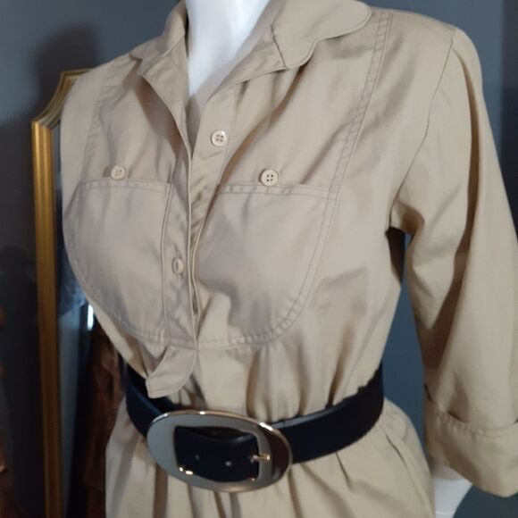 Vintage Khaki Mini Dress  - Picture 2 of 13
